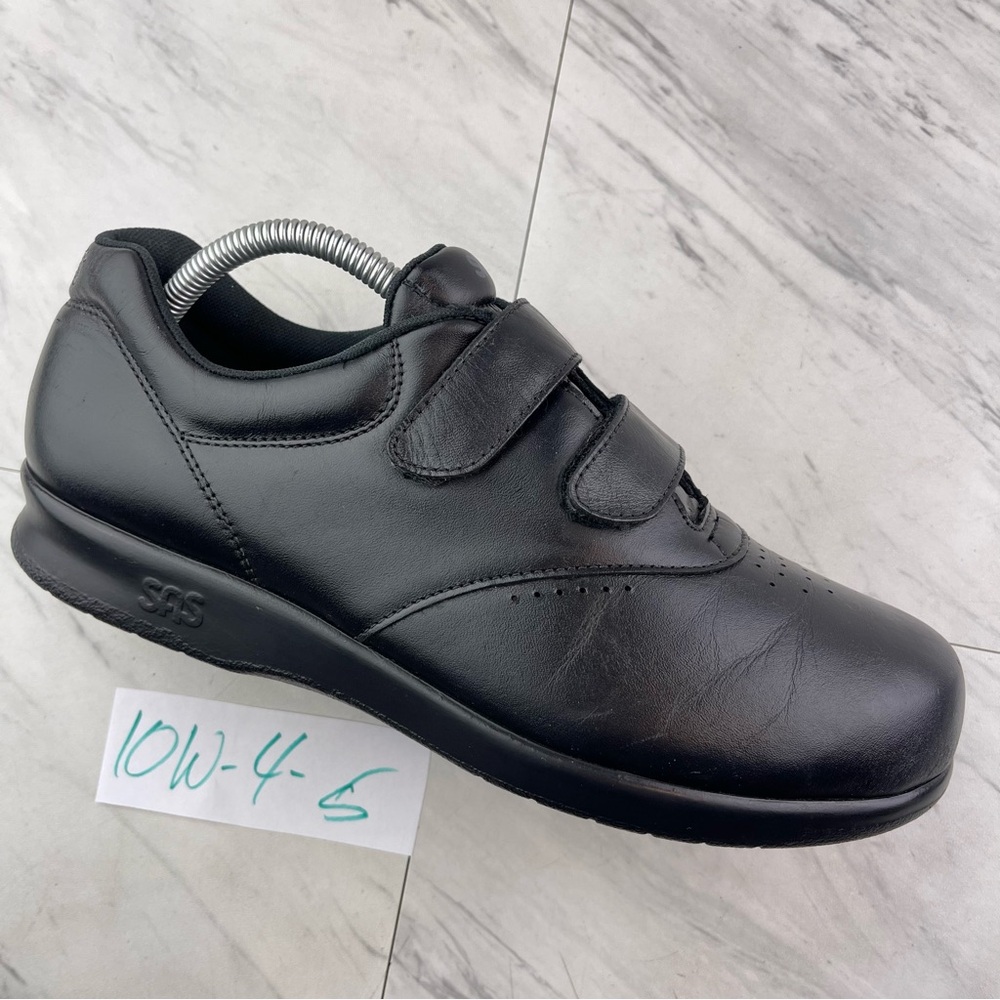 •SAS women’s 10 W wide width black leather tripad comfort strap walking shoes